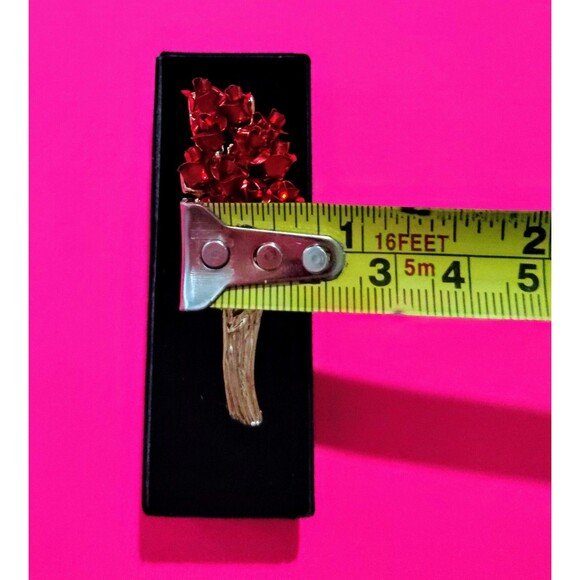 Bouquet Flower Brooch Pin Gold Tone Rose Crystal Gift Boxed Especially For You 1 - Picture 7 of 10